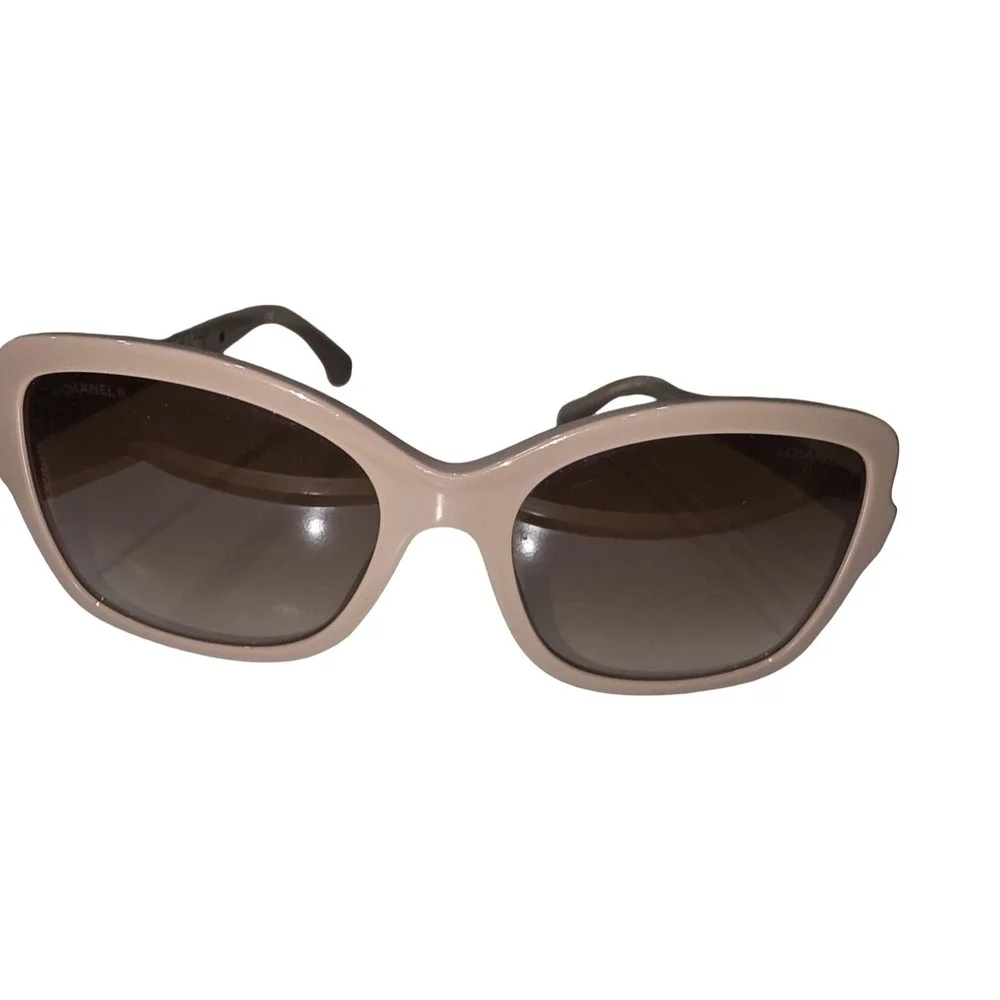 Chanel Oversized Square Metal Tweed Sunglasses 5383 Pink Rose Authentic